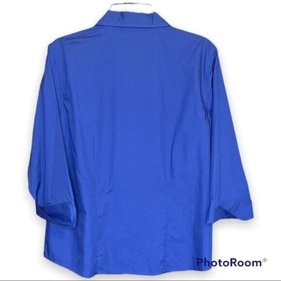 Tia Designs Women’s Blue Palm Tree Button Down Top Size L NWT - Picture 2 of 6